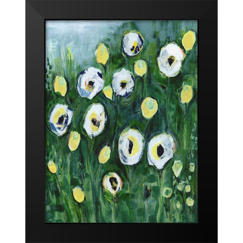 Modern White Floral I Black Modern Wood Framed Art Print by Daavettila, Tara