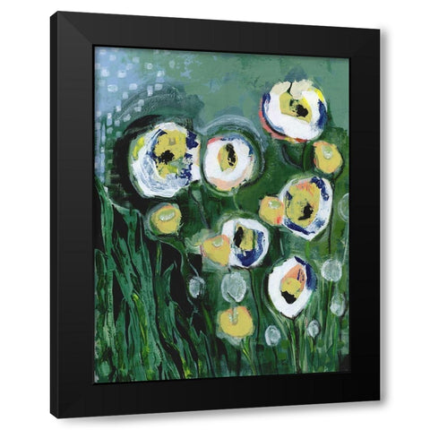 Modern White Floral III Black Modern Wood Framed Art Print by Daavettila, Tara