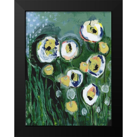 Modern White Floral III Black Modern Wood Framed Art Print by Daavettila, Tara