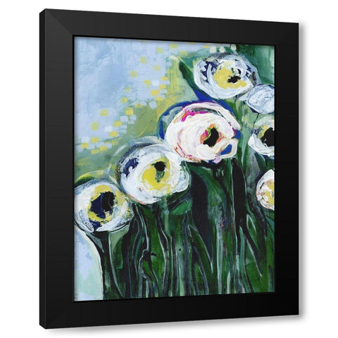 Modern White Floral IV Black Modern Wood Framed Art Print with Double Matting by Daavettila, Tara