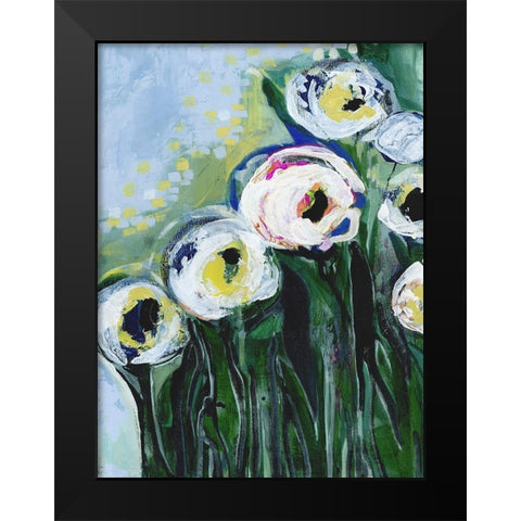 Modern White Floral IV Black Modern Wood Framed Art Print by Daavettila, Tara