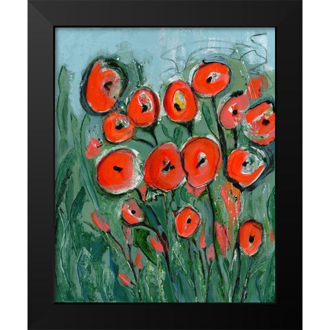All that Jazz Garden I Black Modern Wood Framed Art Print by Daavettila, Tara