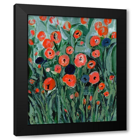All that Jazz Garden II Black Modern Wood Framed Art Print by Daavettila, Tara