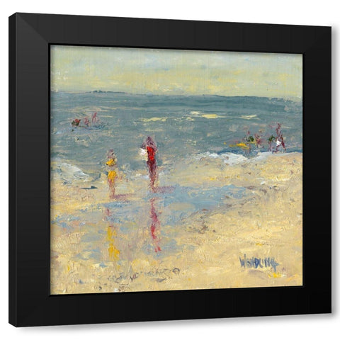 Impasto Beach Day I Black Modern Wood Framed Art Print by Wendling, Marilyn