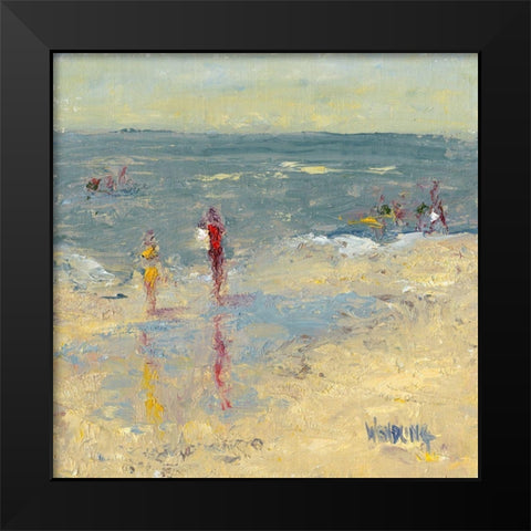 Impasto Beach Day I Black Modern Wood Framed Art Print by Wendling, Marilyn