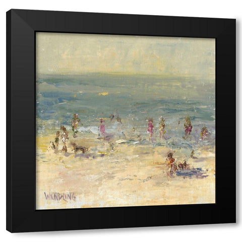 Impasto Beach Day II Black Modern Wood Framed Art Print by Wendling, Marilyn