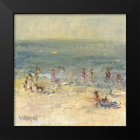 Impasto Beach Day II Black Modern Wood Framed Art Print by Wendling, Marilyn