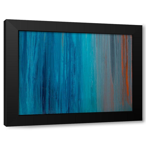 Drenched in Teal II Black Modern Wood Framed Art Print with Double Matting by Guererra, Teodora