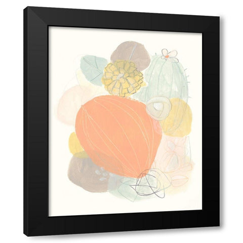 Abstract Succulents I Black Modern Wood Framed Art Print with Double Matting by Vess, June Erica