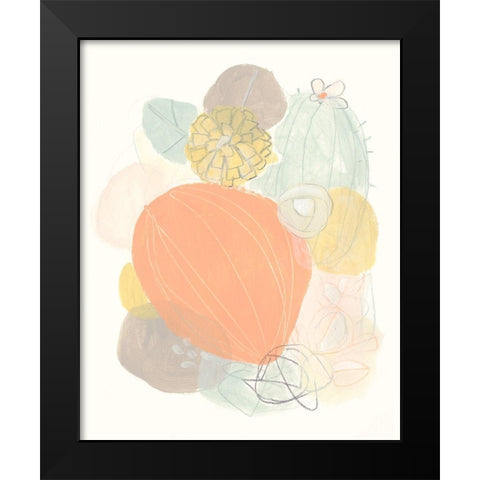 Abstract Succulents I Black Modern Wood Framed Art Print by Vess, June Erica