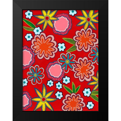 Bright Flowers I Black Modern Wood Framed Art Print by Moore, Regina