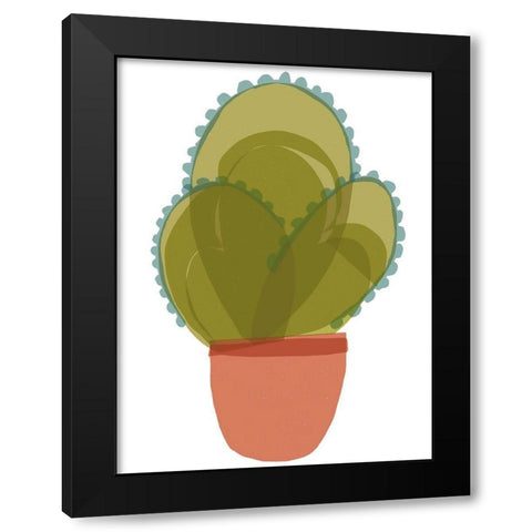 Mod Cactus I Black Modern Wood Framed Art Print with Double Matting by Delamater, Rob
