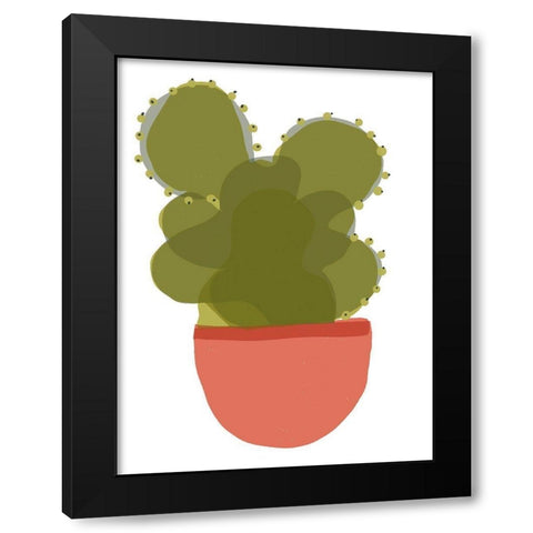 Mod Cactus II Black Modern Wood Framed Art Print with Double Matting by Delamater, Rob