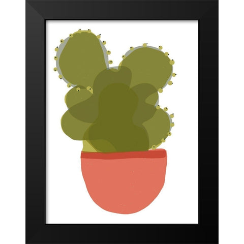 Mod Cactus II Black Modern Wood Framed Art Print by Delamater, Rob