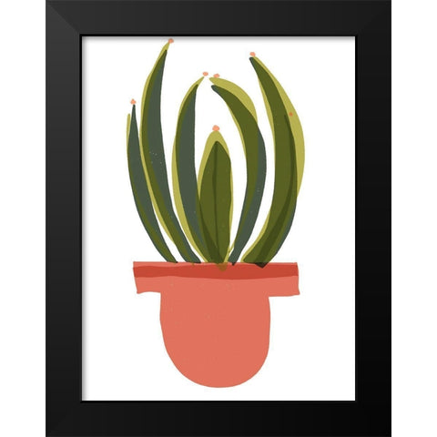 Mod Cactus IV Black Modern Wood Framed Art Print by Delamater, Rob