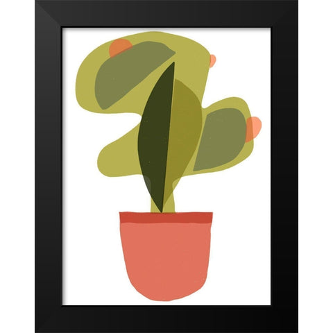 Mod Cactus V Black Modern Wood Framed Art Print by Delamater, Rob