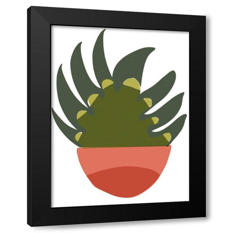Mod Cactus IX Black Modern Wood Framed Art Print with Double Matting by Delamater, Rob