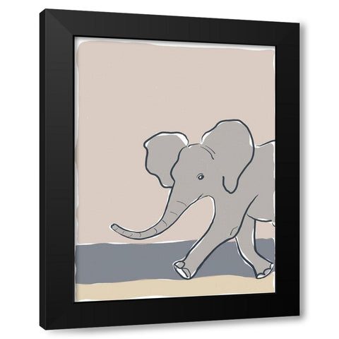 Pastel Zoo III Black Modern Wood Framed Art Print by Delamater, Rob