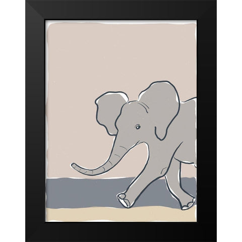 Pastel Zoo III Black Modern Wood Framed Art Print by Delamater, Rob
