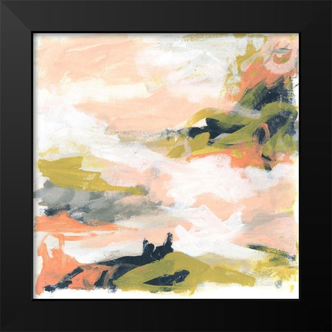 Blush and Navy Vista I Black Modern Wood Framed Art Print by Vess, June Erica