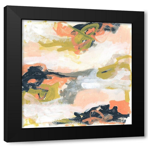 Blush and Navy Vista II Black Modern Wood Framed Art Print by Vess, June Erica