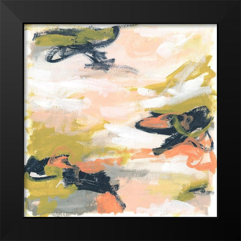 Blush and Navy Vista III Black Modern Wood Framed Art Print by Vess, June Erica