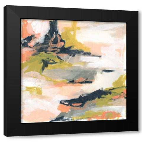 Blush and Navy Vista IV Black Modern Wood Framed Art Print with Double Matting by Vess, June Erica