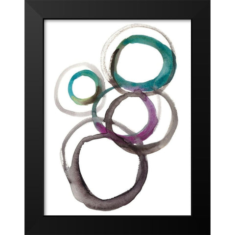 Rounds I Black Modern Wood Framed Art Print by Zarris, Chariklia