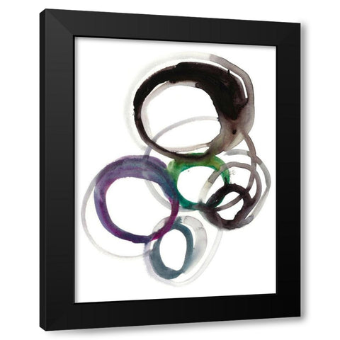 Rounds II Black Modern Wood Framed Art Print with Double Matting by Zarris, Chariklia