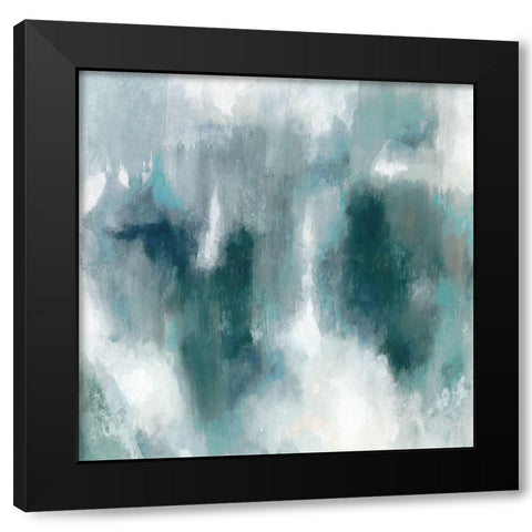 Teal Tempest II Black Modern Wood Framed Art Print with Double Matting by Borges, Victoria