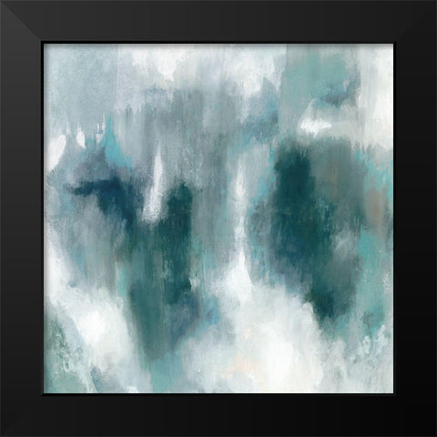 Teal Tempest II Black Modern Wood Framed Art Print by Borges, Victoria