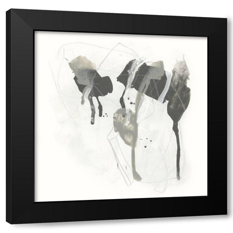 Monochrome Missive I Black Modern Wood Framed Art Print by Vess, June Erica