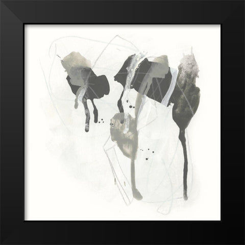 Monochrome Missive I Black Modern Wood Framed Art Print by Vess, June Erica