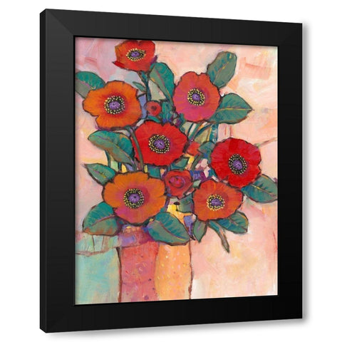 Poppies in a Vase I Black Modern Wood Framed Art Print by OToole, Tim