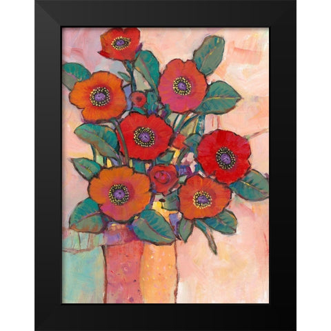 Poppies in a Vase I Black Modern Wood Framed Art Print by OToole, Tim