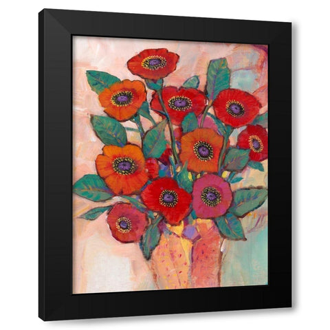 Poppies in a Vase II Black Modern Wood Framed Art Print with Double Matting by OToole, Tim