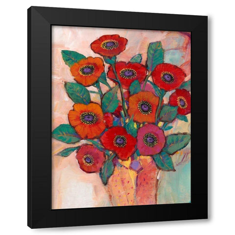 Poppies in a Vase II Black Modern Wood Framed Art Print with Double Matting by OToole, Tim