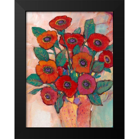 Poppies in a Vase II Black Modern Wood Framed Art Print by OToole, Tim