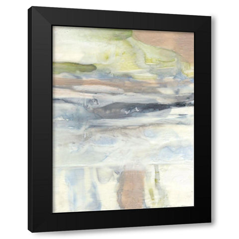 Waxen Strata II Black Modern Wood Framed Art Print with Double Matting by Goldberger, Jennifer
