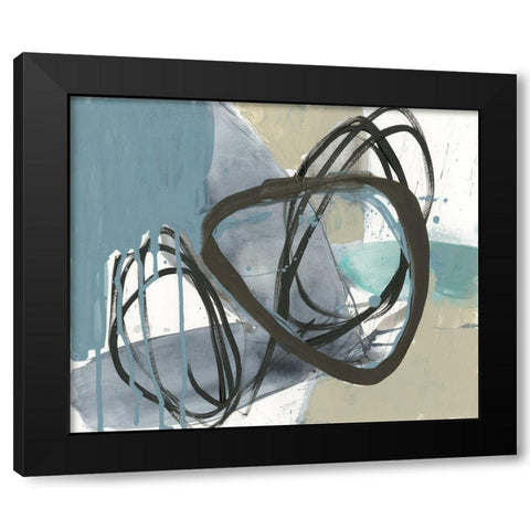 Umber and Black on Blue II Black Modern Wood Framed Art Print by Goldberger, Jennifer