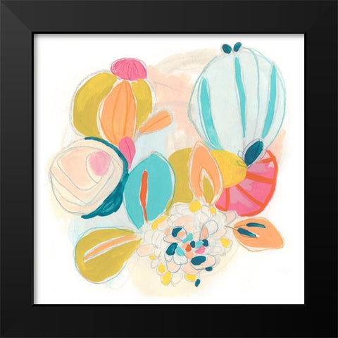 Floral Vibe IV Black Modern Wood Framed Art Print by Vess, June Erica