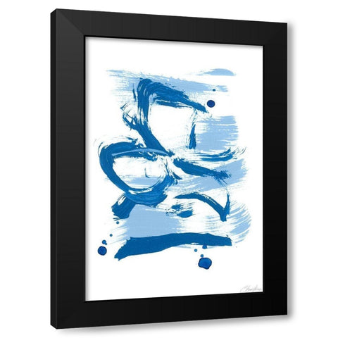 Blue Breeze I Black Modern Wood Framed Art Print with Double Matting by Long, Christina