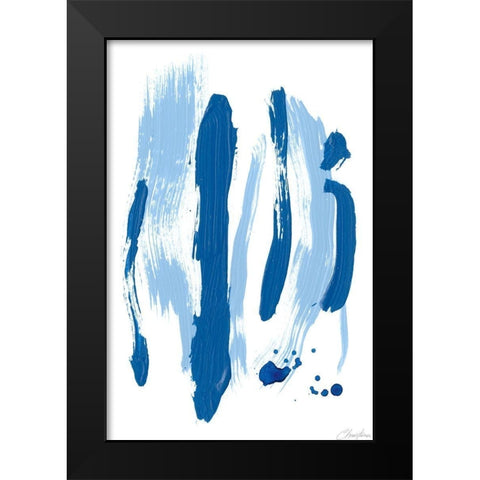 Blue Breeze V Black Modern Wood Framed Art Print by Long, Christina