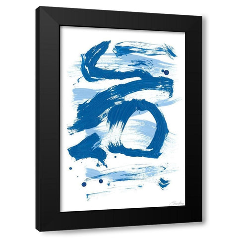 Blue Breeze VII Black Modern Wood Framed Art Print with Double Matting by Long, Christina
