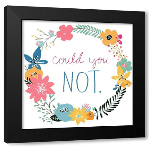 Snarky Florals VIII Black Modern Wood Framed Art Print with Double Matting by Vess, June Erica