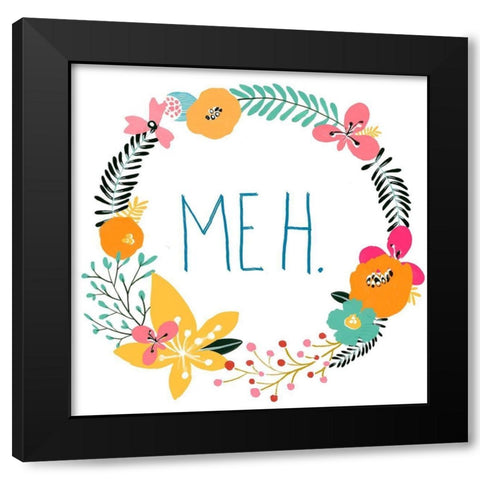 Snarky Florals IX Black Modern Wood Framed Art Print with Double Matting by Vess, June Erica