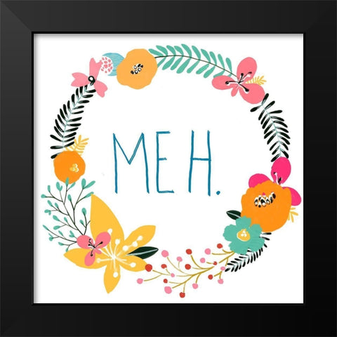 Snarky Florals IX Black Modern Wood Framed Art Print by Vess, June Erica
