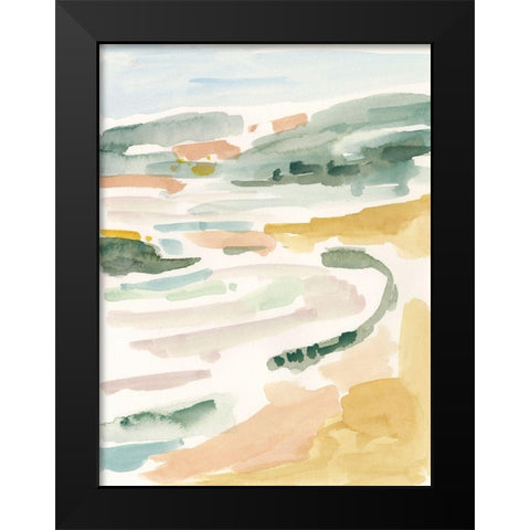 Golden Coast II Black Modern Wood Framed Art Print by Borges, Victoria