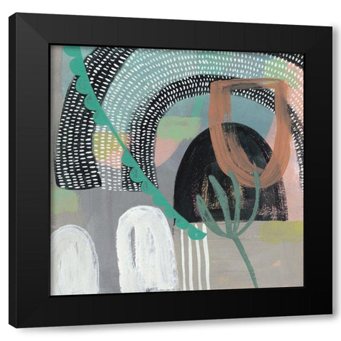 Ticker Tape I Black Modern Wood Framed Art Print by Zarris, Chariklia