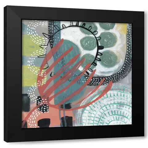 Ticker Tape IV Black Modern Wood Framed Art Print with Double Matting by Zarris, Chariklia